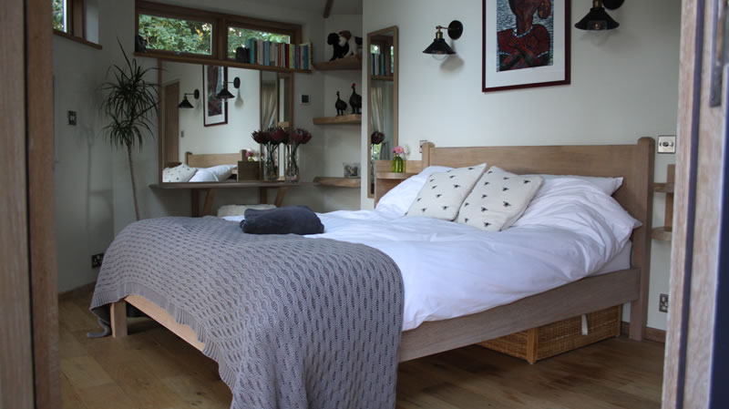 Treehouse view of the bedroom from the platform