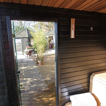 Inside the sauna